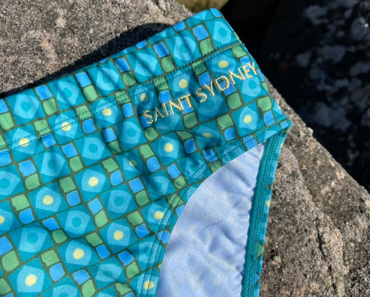 Sydney Swim Briefs - Retro Tile